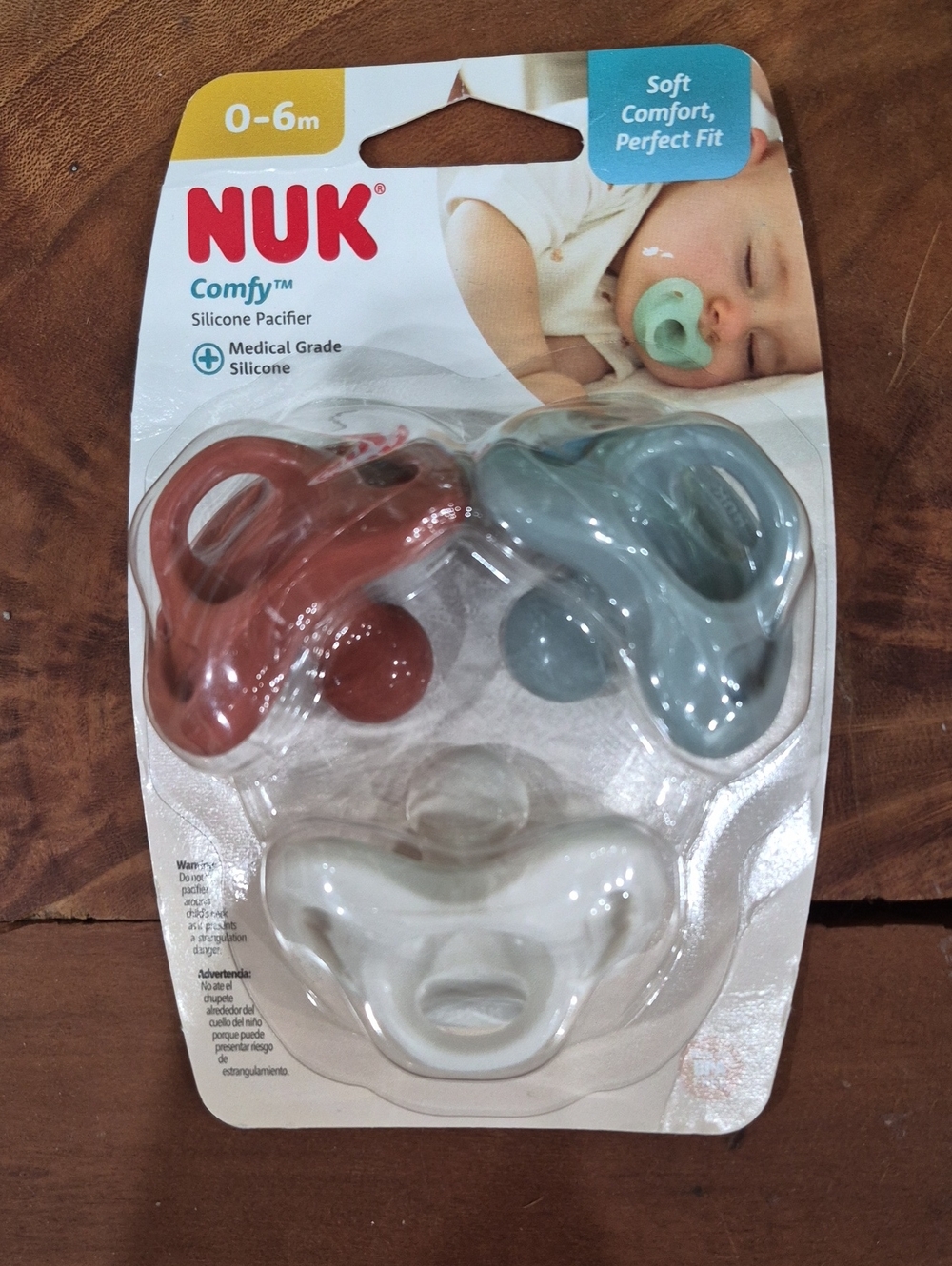 NUK Comfy Pacifier 0-6 Months Orthodontic Silicone Medical Grade 3 Pack